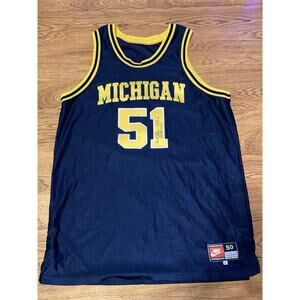 1998 Nike Michigan Wolverines #51 Team Issued Basketball Jersey Size 50